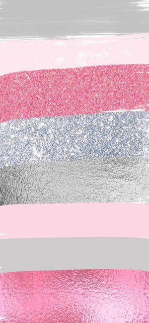 Pink Silver Glitter Stripes — iPhone 15 Picha ya Ukuta