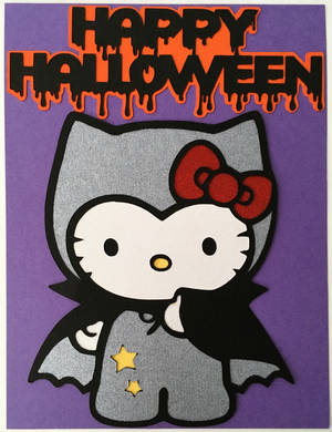 Picha ya Hello Kitty kama popo wa kijivu kwa ajili ya Halloween — Hello Kitty Halloween Picha ya Ukuta