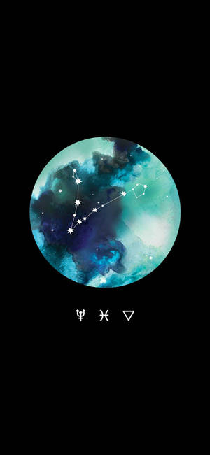 Pisces mwezi buluu constellation wallpaper — iPhone 14 Plus Picha ya Ukuta