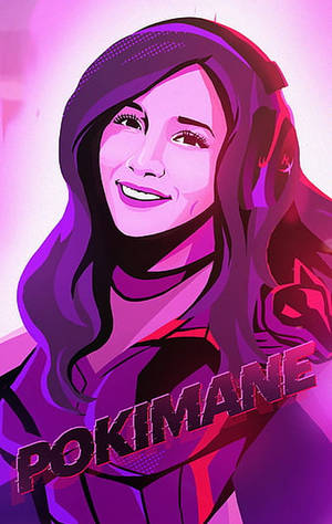 Pokimane HyperX game pink art ukuta — Galaxy Tab S9 FE Picha ya Ukuta