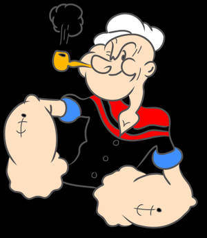 Popeye Anapiga Mwendo Kwa Furaha wallpaper — Galaxy Z Fold Picha ya Ukuta