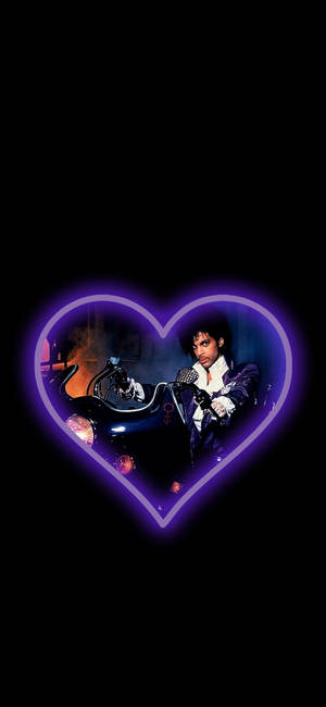 Wallpaper ya Prince Purple Heart Art Phone. — iPhone 12 Picha ya Ukuta