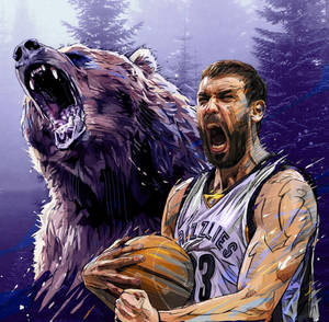 Marc Gasol na Grizz wallpaper — Magharibi Picha ya Ukuta