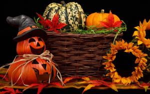 Pumpkin na Maua ya Halloween yenye Sifa ya Kuwa Mzuri
