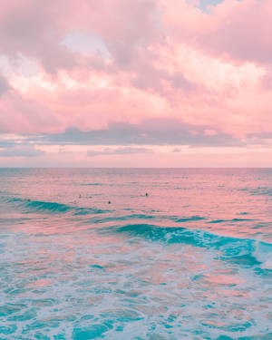 Pwani la Pastel Pink na Bluu Android — Buluu Pastel Picha ya Ukuta