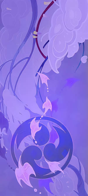 Raiden Shogun emblem wallpaper — iPhone 15 Pro Max Picha ya Ukuta