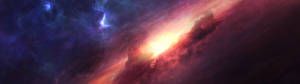 Pinki Space Nebula wallpaper. — 5120x1440 Picha ya Ukuta