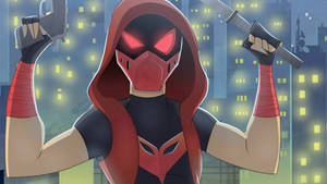 Picha ya mwenyekiti ya Red Hood Katuni ya Kuchora — iMac Picha ya Ukuta