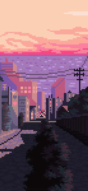 Pink Pixel Art — Redmi Note 17 Picha ya Ukuta