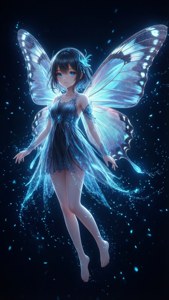 Picha nzuri ya anime ya msichana mwenye mabawa ya kipepeo. — iPhone 6 Picha ya Ukuta