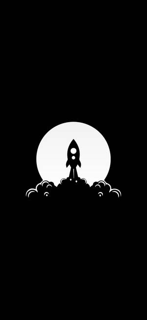 Roketi Nyeusi ya Minimalist wallpaper — iPhone 16 Picha ya Ukuta