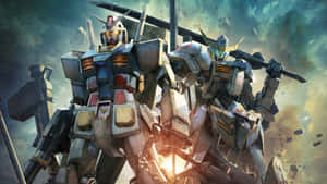 Rubani wa Gundam Akiangalia Jiji Kubwa Kutoka Juu — Gundam GIF Picha ya Ukuta