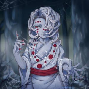 Rui Shujaa wa Demoni na tambo la spida wallpaper — Rui Demon Slayer Picha ya Ukuta