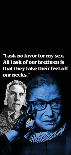Ruth Bader Ginsburg poster monokrom bluu wallpaper — iPhone 17e Picha ya Ukuta