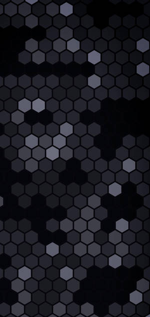 Picha ya S10+ Hexagon Black Abstract. — iPhone 14 Picha ya Ukuta