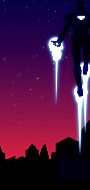 S10+ Silhouette ya Ironman wallpaper — iPhone 15 Plus Picha ya Ukuta