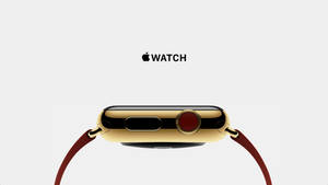 Saa Apple bezel dhahabu taji nyekundu — Apple Watch Picha ya Ukuta