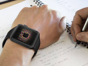 Apple Watch With Black Silicone Band wallpaper — Apple Watch Picha ya Ukuta