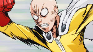 Saitama wa anime wa kuu inaendesha kwa kasi wallpaper — Anime za Kuchekesha Picha ya Ukuta