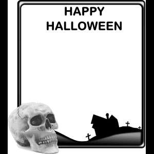 Salamu za Halloween Fuvu na Silhouette
