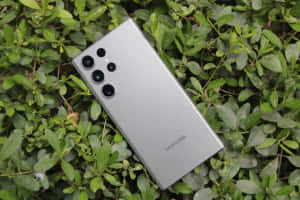Samsung S23 Ultra kwenye Mandharinyuma ya Wivu wa Kijani — Samsung galaxy s22 Picha ya Ukuta