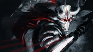 Samurai Mkali katika Silaha za Jadi — Samurai wa Kijapani Picha ya Ukuta