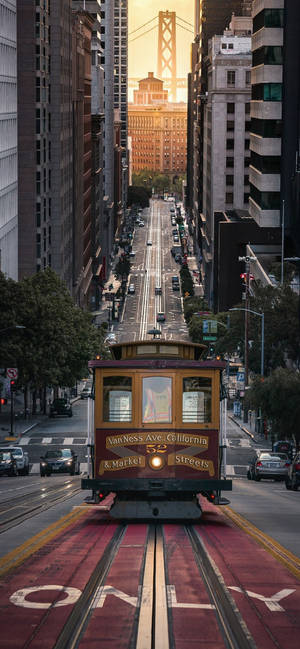 San Francisco Telefoni Cable Car Machweo — iPhone 16 Pro Max Picha ya Ukuta