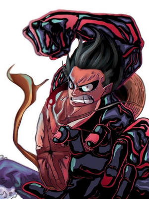 Sanaa Dijitali ya Luffy Gear 4 wallpaper — Luffy gia 4 Picha ya Ukuta