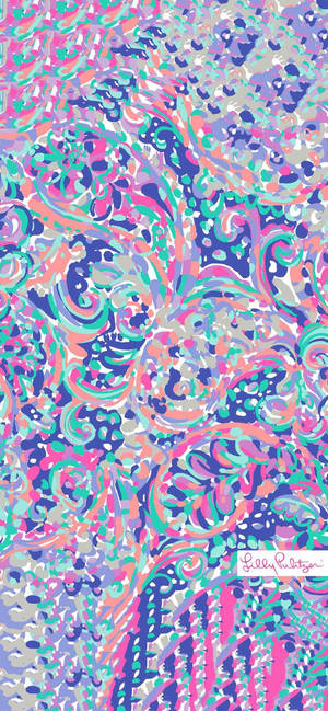 Mandhari ya sanaa ya abstract ya rangi ya uvioleti ya Lilly Pulitzer — iPhone 15 Pro Max Picha ya Ukuta