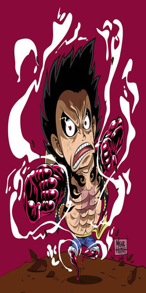 Sanaa ya Luffy Gear 4 Iliyopinduka wallpaper — Luffy gia 4 Picha ya Ukuta
