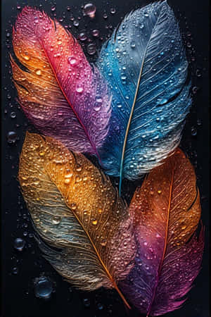 mandhari ya asili ya rangi, manyoya ya psychedelic, 4k, mandhari ya ukutani ya manyoya ya rangi, sanaa ya manyoya dhahania, mandhari ya ukutani ya kuvutia, mandhari ya ukutani ya sanaa ya dijitali — 4K Picha ya Ukuta