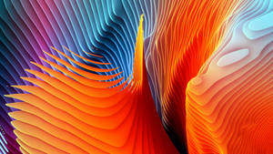 Sanaa ya mawimbi ya spiral ya abstract ya chungwa kwa MacBook Pro.