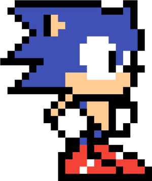 Sanaa ya Pikseli ya Mhusika wa Retro wa Bluu — Sonic the Hedgehog Picha ya Ukuta