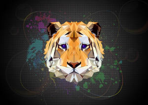 Sanaa ya tiger low poly wallpaper — Tiger Picha ya Ukuta