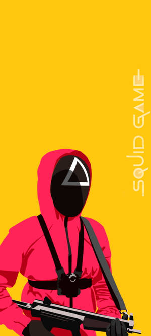 Squid Game red guard vector art wallpaper