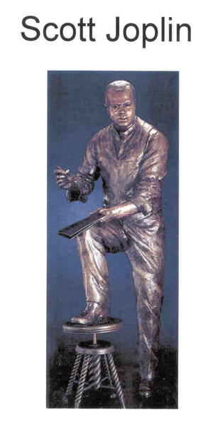 Sanamu ya Bronze ya Scott Joplin, Mfalme wa Ragtime — 18:9 Picha ya Ukuta