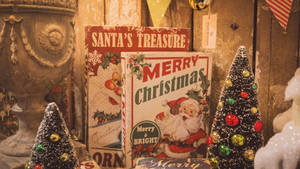 Santa Books Kolagi ya Krismasi wallpaper