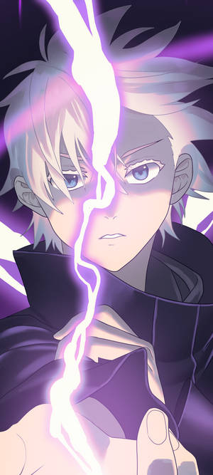Satoru Gojo Baridi na Thunder ya Zambarau Jujutsu Kaisen Simu — OnePlus 11 Picha ya Ukuta