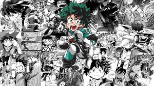Picha ya mandhari ya sehemu ya manga ya Izuku Midoriya — Panel ya manga Picha ya Ukuta