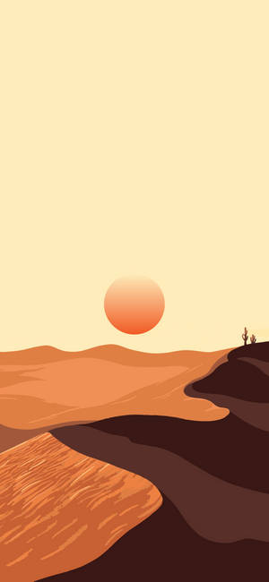 Shadowy desert sun wallpaper — iPhone Air Picha ya Ukuta
