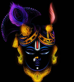Shrinathji Katika Sanaa ya Neon — Vivo X Fold3 Pro Picha ya Ukuta