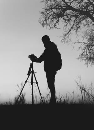 Picha ya Silhouette ya Grayscale wallpaper — Oppo Pad 6 Picha ya Ukuta