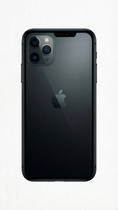 Mchoro wa silhouette rahisi wa iPhone 11 Pro Max kwenye nyeupe.