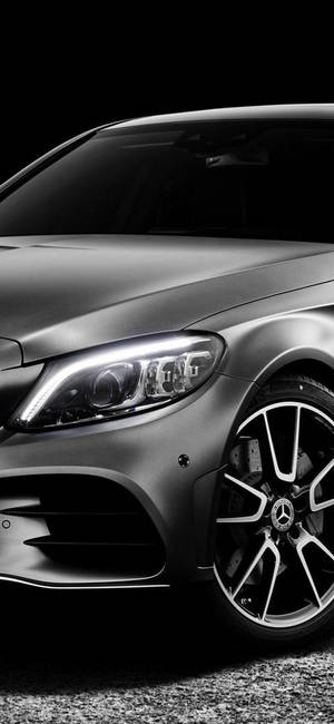Silver Mercedes Benz Headlight IPhone — iPhone 12 Pro Max Picha ya Ukuta