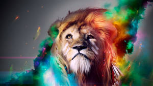 Lion With Colorful Smoke wallpaper. — 2560x1440 Picha ya Ukuta