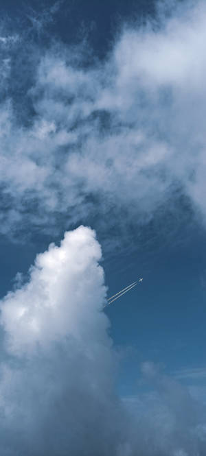 Simple Blue Aesthetic Contrails — iPhone 14 Pro Max Picha ya Ukuta
