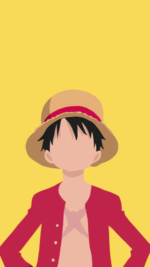 Simu ya One Piece Minimalist Luffy Kwenye Rangi ya Njano