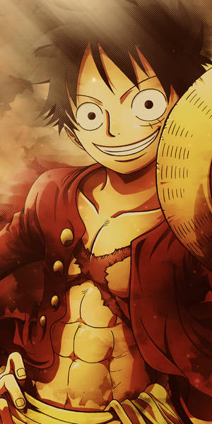 Simu ya One Piece Luffy Akitabasamu Akiwa na Kofia ya Majani