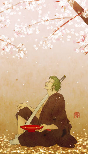 Simu ya One Piece Zoro Chini ya Mti wa Sakura