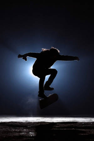 Skateboarding silhouette sports mobile wallpaper. — 2:3 Picha ya Ukuta